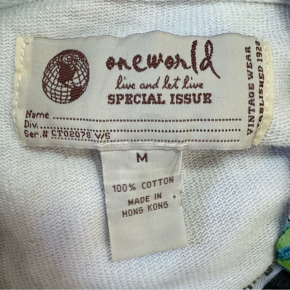 One World Special Issue Y2K 100% Cotton Bold Colorful Floral Print Zip Up Hoodie - Picture 11 of 11